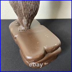 Vintage Hand Carved Folk / Outsider Art Brown Bear Sculpture Signed Melfi 1985