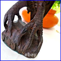 Vintage Hand Carved Large Ironwood EAGLE Sculpture Statue Americana 13 1/2