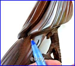 Vintage Hand Carved Large Ironwood EAGLE Sculpture Statue Americana 13 1/2