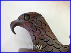 Vintage Hand Carved Large Ironwood EAGLE Sculpture Statue Americana 13 1/2