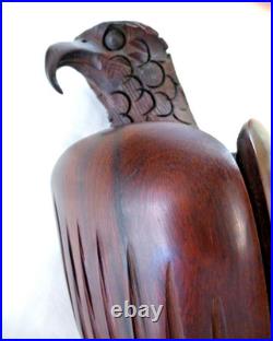 Vintage Hand Carved Large Ironwood EAGLE Sculpture Statue Americana 13 1/2