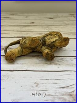 Vintage Hand Carved Lion Figurine