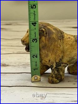 Vintage Hand Carved Lion Figurine