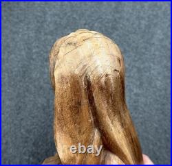 Vintage Hand Carved Madonna and Child Bust Wood Carving 10.5 Statue Sculpture