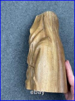 Vintage Hand Carved Madonna and Child Bust Wood Carving 10.5 Statue Sculpture