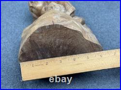 Vintage Hand Carved Madonna and Child Bust Wood Carving 10.5 Statue Sculpture