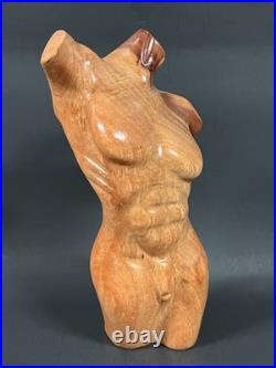 Vintage Hand Carved Male Nude Torso Body Sculpture, Home Decor Vintage Hand Carved Male Nude Torso Body Sculpture, Home Decor