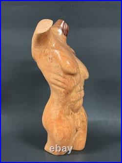 Vintage Hand Carved Male Nude Torso Body Sculpture, Home Decor Vintage Hand Carved Male Nude Torso Body Sculpture, Home Decor