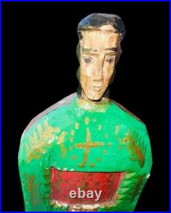 Vintage Hand-Carved Santero Bulto Mexican Folk Art, Priestly Vestments
