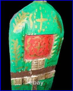 Vintage Hand-Carved Santero Bulto Mexican Folk Art, Priestly Vestments