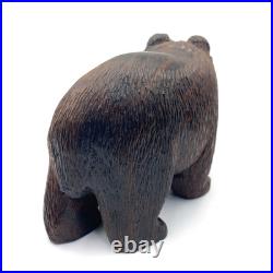 Vintage Hand Carved Solid Heavy 8 Detailed Ironwood Grizzly Bear Signed MK MV