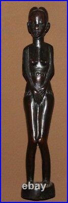 Vintage Hand Carved Wood African Nude Woman Figurine