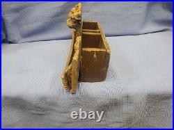 Vintage Hand Carved Wood Dogs Americana Folkart Wooden Desk Caddy