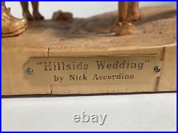 Vintage Hand Carved Wood Sculpture Wedding Americana Folk Art -Nick Accordino