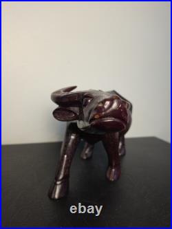 Vintage Hand Carved Wood Water Buffalo Figurine Mid Century Asian Art Sculpture