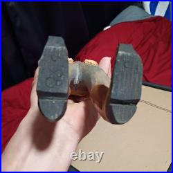 Vintage Hand Carved Wooden Cowboy Folk Art Figure Signed Artist Rustic Deco