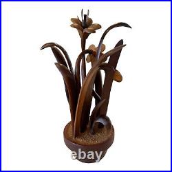 Vintage Hand Carved Wooden Flower Sculpture by Jeffrey Lindley Briggs Vintage Hand Carved Wooden Flower Sculpture by Jeffrey Lindley Briggs