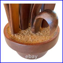 Vintage Hand Carved Wooden Flower Sculpture by Jeffrey Lindley Briggs