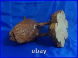 Vintage Hand Carved Wooden Statue Bird Gull Sculpture Figurine 14-1/2