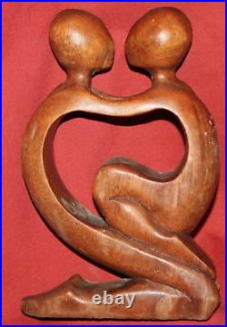 Vintage Hand Carving Wood Abstract Statuette