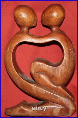 Vintage Hand Carving Wood Abstract Statuette