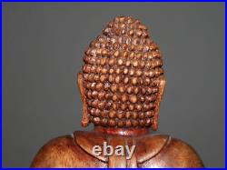 Vintage Hand Made Carving Wood Budha Figurine