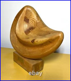 Vintage Handcrafted Abstract Contemporary Wooden Sculpture Large
