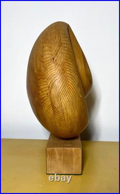 Vintage Handcrafted Abstract Contemporary Wooden Sculpture Large