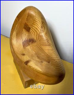Vintage Handcrafted Abstract Contemporary Wooden Sculpture Large
