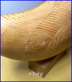 Vintage Handcrafted Abstract Contemporary Wooden Sculpture Large