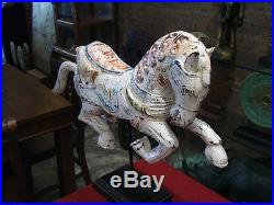 Vintage Horse Jump New Wood Carving Statue Sculpture Figure Home Art Decor gtahy