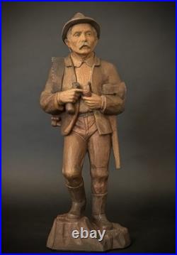 Vintage Hungarian Zoltan Szabo Hand Carved Wood Folk Art Man with Ax & Saw 16