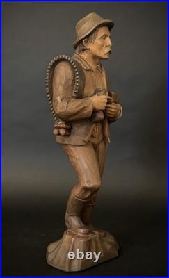Vintage Hungarian Zoltan Szabo Hand Carved Wood Folk Art Man with Ax & Saw 16