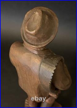Vintage Hungarian Zoltan Szabo Hand Carved Wood Folk Art Man with Ax & Saw 16