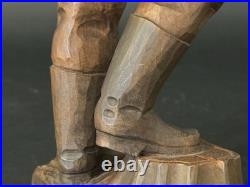 Vintage Hungarian Zoltan Szabo Hand Carved Wood Folk Art Man with Ax & Saw 16