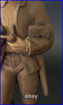 Vintage Hungarian Zoltan Szabo Hand Carved Wood Folk Art Man with Ax & Saw 16