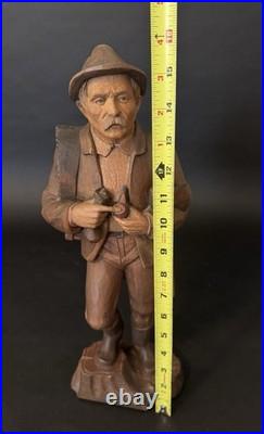 Vintage Hungarian Zoltan Szabo Hand Carved Wood Folk Art Man with Ax & Saw 16