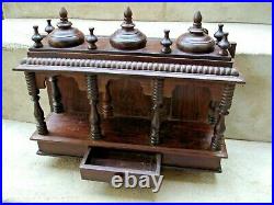 Vintage Indian Wall hanging wooden Temple Hand Crafted STAND with drawer