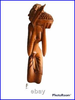 Vintage Indonesia Mas Bali Wood Carving Female by NIANA TILEM Gallery 12 inches