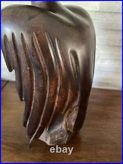 Vintage Ironwood Eagle Sculpture 1960's One Piece Live Edge Base 16 13lbs