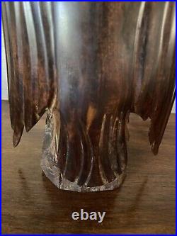 Vintage Ironwood Eagle Sculpture 1960's One Piece Live Edge Base 16 13lbs