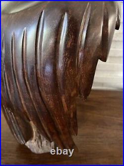 Vintage Ironwood Eagle Sculpture 1960's One Piece Live Edge Base 16 13lbs