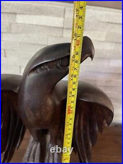 Vintage Ironwood Eagle Sculpture 1960's One Piece Live Edge Base 16 13lbs