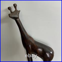 Vintage Ironwood Hand Carved Giraffe -18tall African Tribal Heritage Home Decor