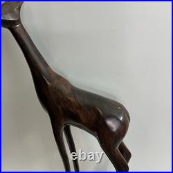Vintage Ironwood Hand Carved Giraffe -18tall African Tribal Heritage Home Decor