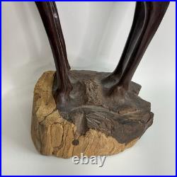 Vintage Ironwood Hand Carved Giraffe -18tall African Tribal Heritage Home Decor