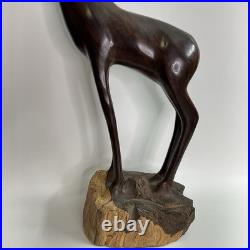 Vintage Ironwood Hand Carved Giraffe -18tall African Tribal Heritage Home Decor