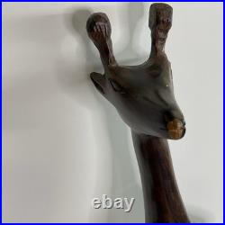 Vintage Ironwood Hand Carved Giraffe -18tall African Tribal Heritage Home Decor