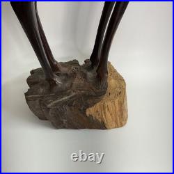 Vintage Ironwood Hand Carved Giraffe -18tall African Tribal Heritage Home Decor