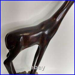 Vintage Ironwood Hand Carved Giraffe -18tall African Tribal Heritage Home Decor